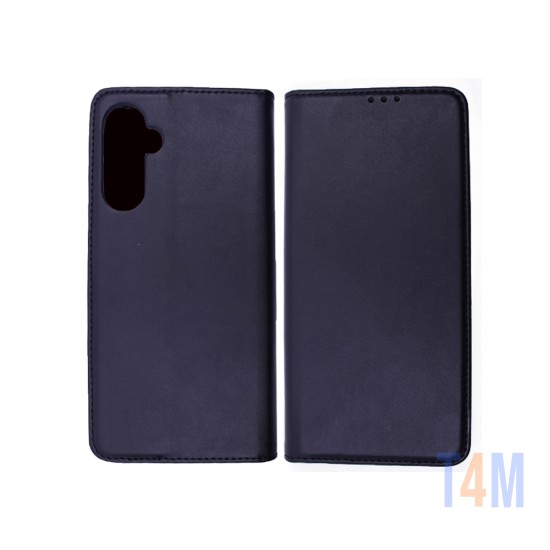 Leather Flip Cover with Internal Pocket for Samsung Galaxy A24 Black